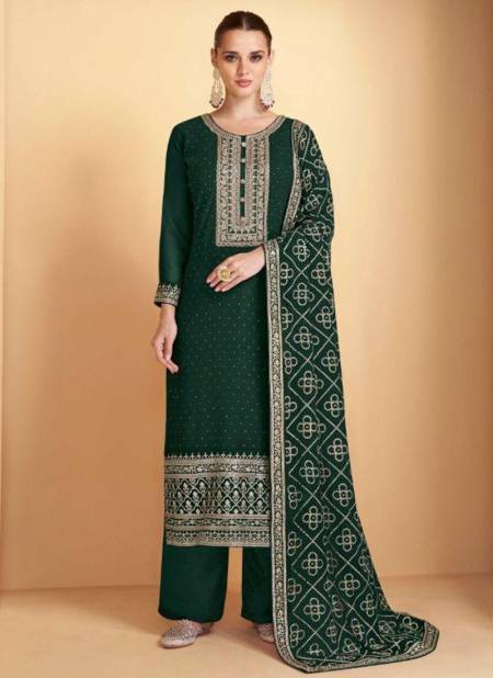 Amisha New Designer Festive Wear Georgette Salwar Suit Collection TI56 C GREEN